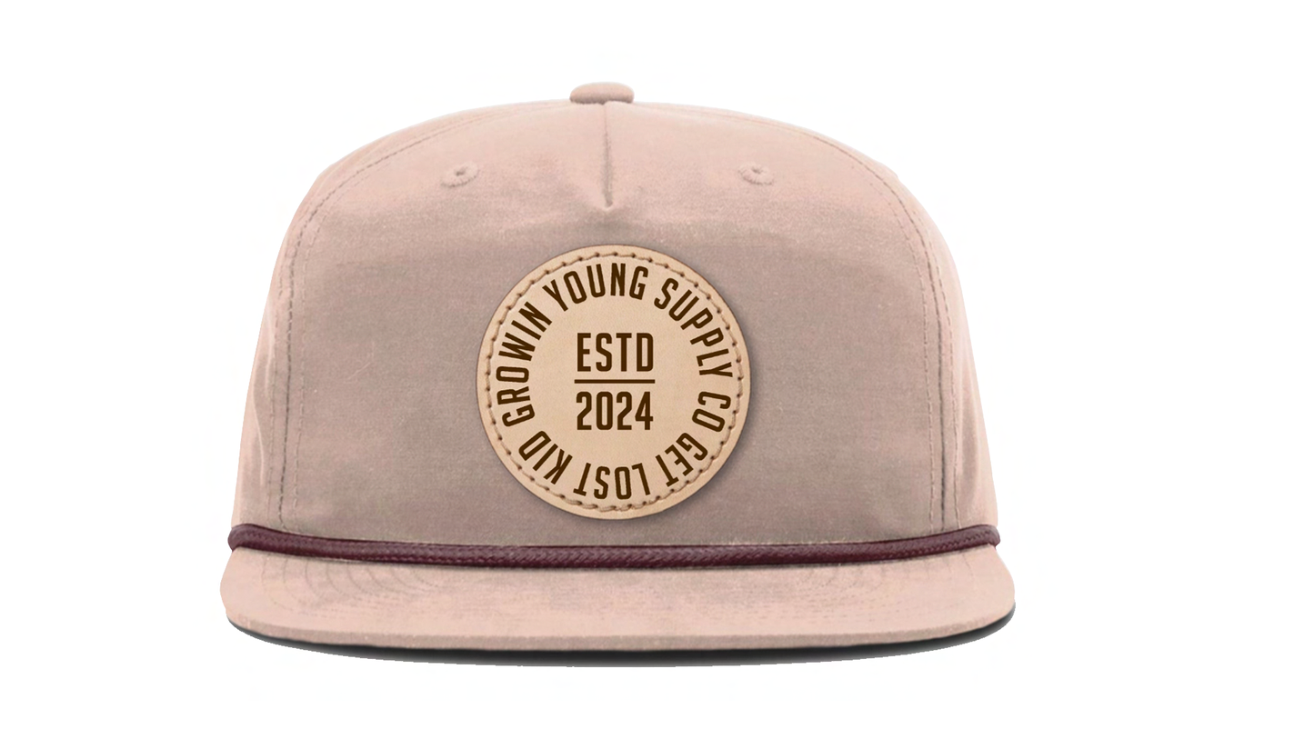 'Established' Emblem Leather Patch Hat