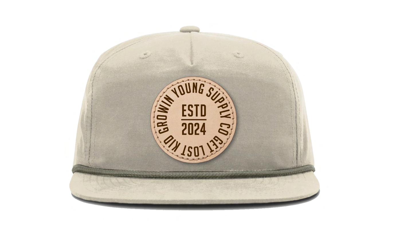 'Established' Emblem Leather Patch Hat